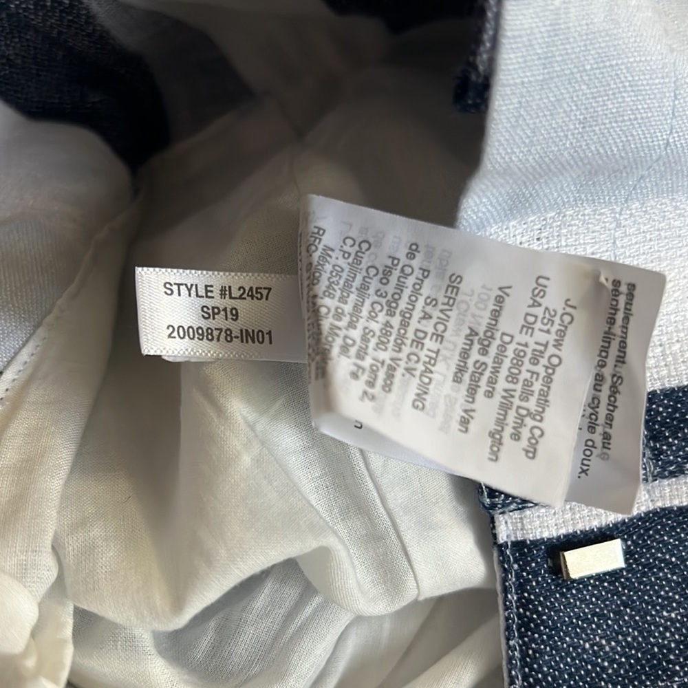 J. Crew Point Sur High Rise Striped Pant 100% linen 0 - Picture 9 of 11